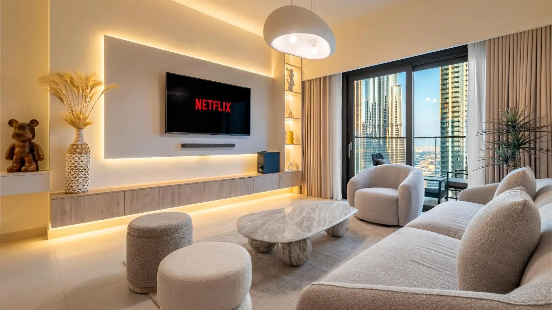 Burj Khalifa View Luxury Steps From Dubai Mall Apartment